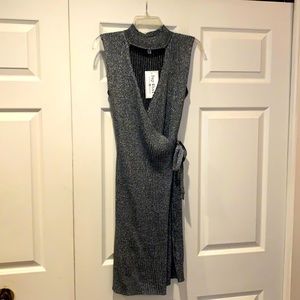 Silver and Black wrap dress, size 1x